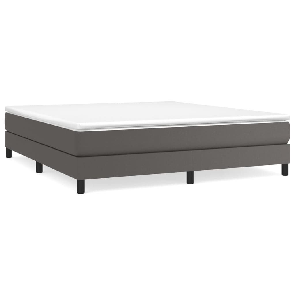 Boxspringbettgestell Grau 180x200 cm Kunstleder