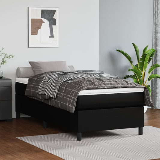 Boxspringbettgestell Schwarz 100x200 cm Kunstleder