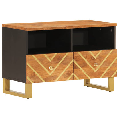 TV-Schrank Braun und Schwarz 70x33,5x46 cm Massivholz Mango