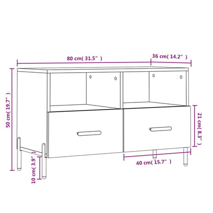 TV-Schrank Grau Sonoma 80x36x50 cm Holzwerkstoff