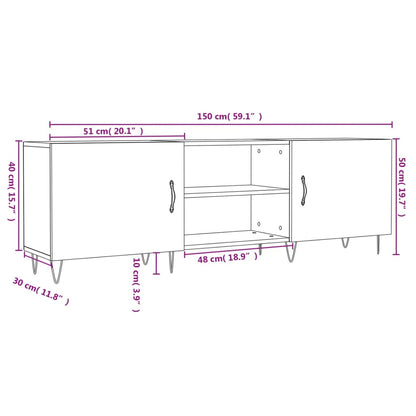 TV-Schrank Betongrau 150x30x50 cm Holzwerkstoff