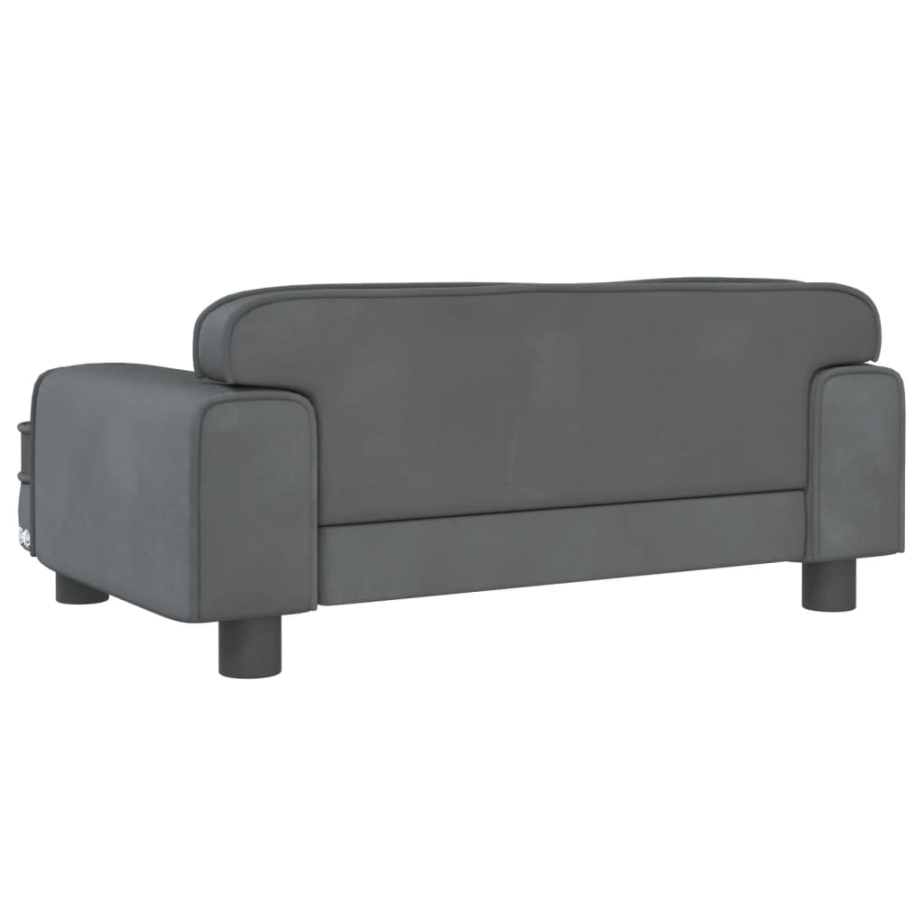 Kindersofa Dunkelgrau 70x45x30 cm Samt