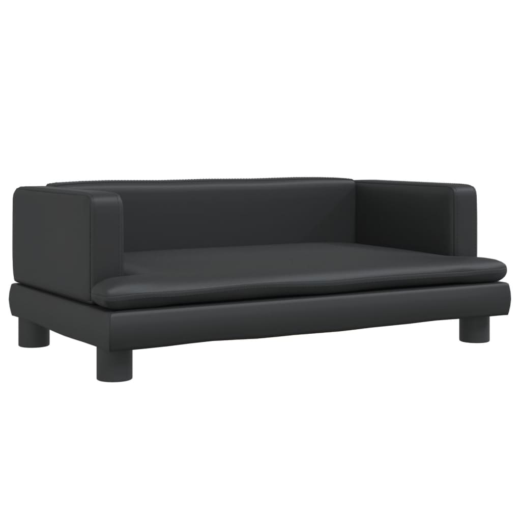 Kindersofa Schwarz 80x45x30 cm Kunstleder