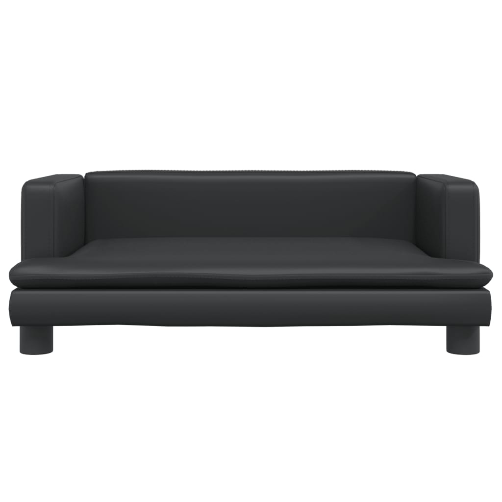 Kindersofa Schwarz 80x45x30 cm Kunstleder