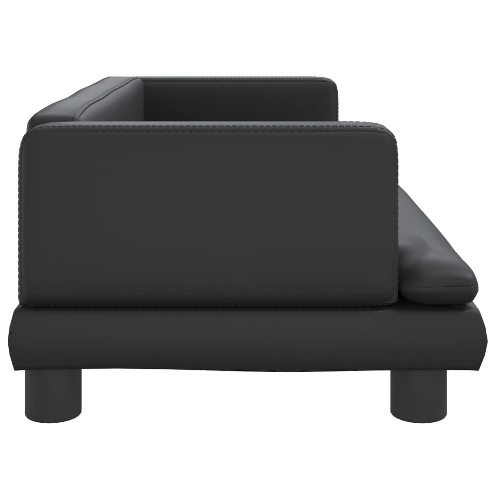 Kindersofa Schwarz 80x45x30 cm Kunstleder