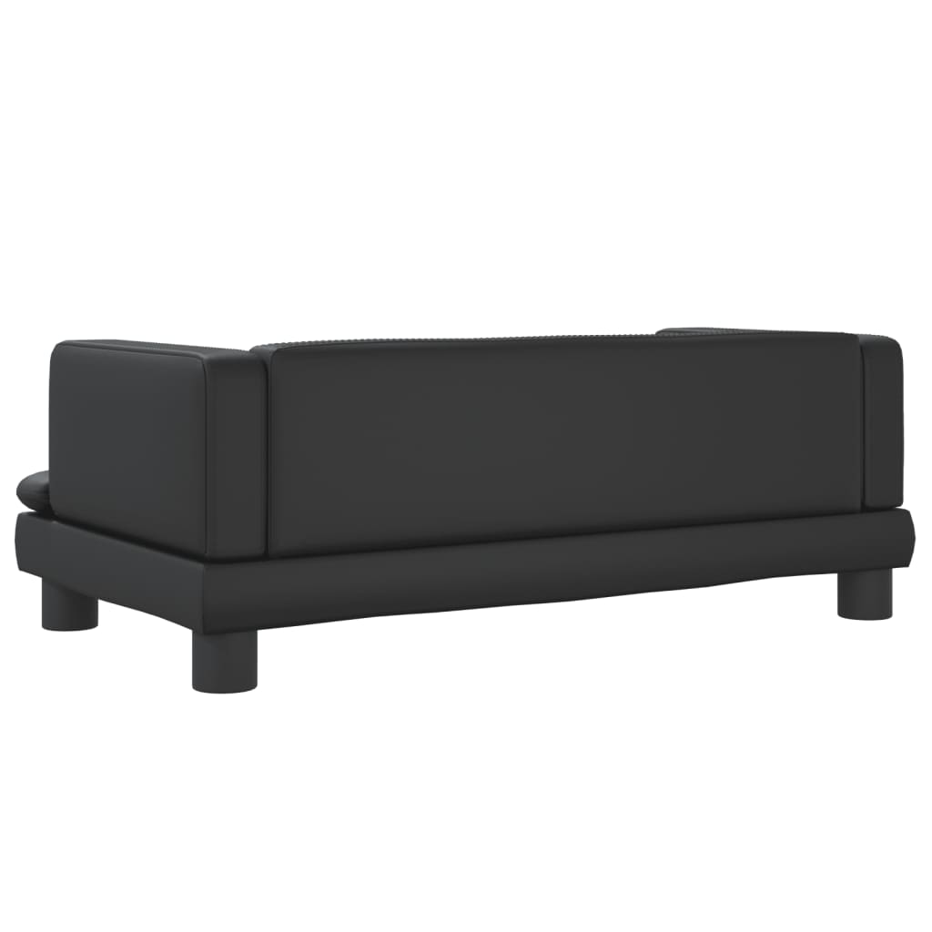 Kindersofa Schwarz 80x45x30 cm Kunstleder