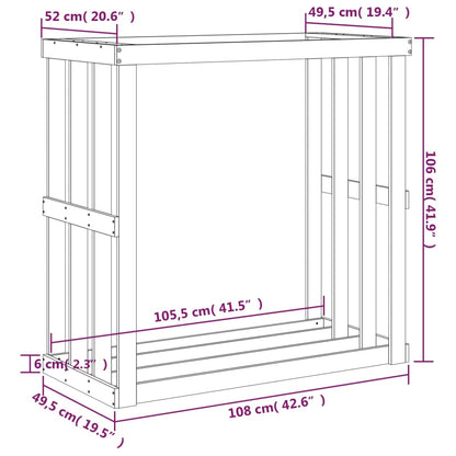 Outdoor-Kaminholzregal 108x52x106 cm Massivholz Kiefer