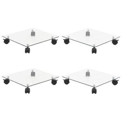 Pflanzenroller 4 Stk. 35x35 cm Hartglas Quadratisch