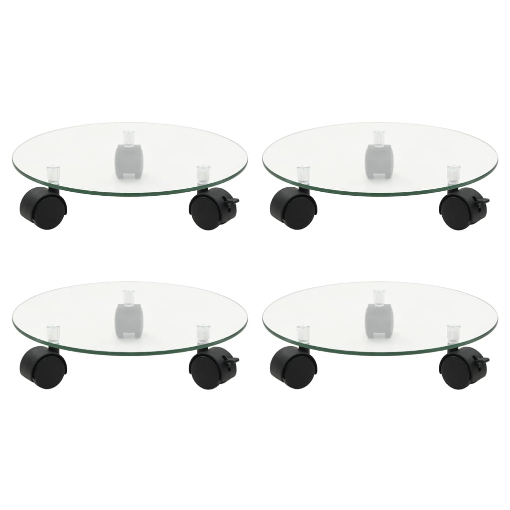 Pflanzenroller 4 Stk. 28 cm Hartglas Rund