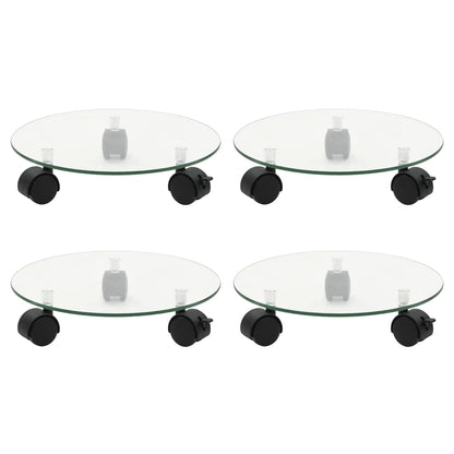 Pflanzenroller 4 Stk. 28 cm Hartglas Rund