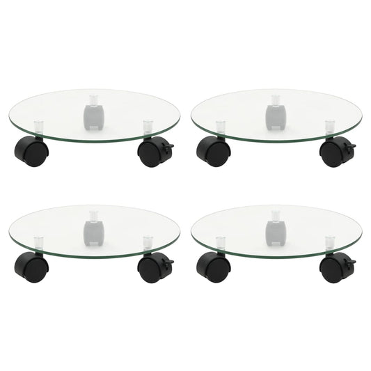 Pflanzenroller 4 Stk. 28 cm Hartglas Rund