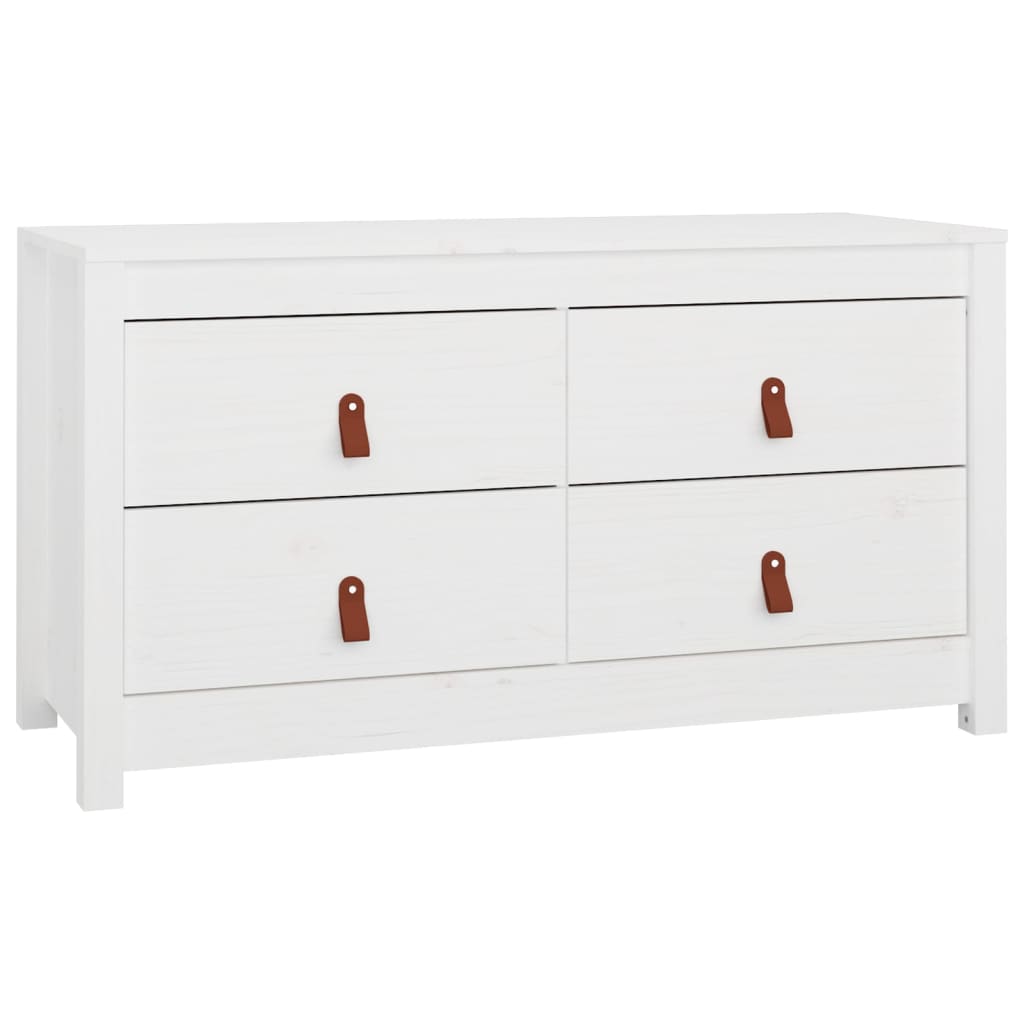 Beistellschrank Weiß 100x40x54 cm Massivholz Kiefer