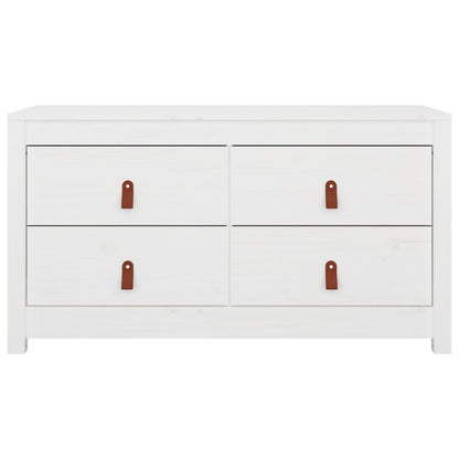 Beistellschrank Weiß 100x40x54 cm Massivholz Kiefer