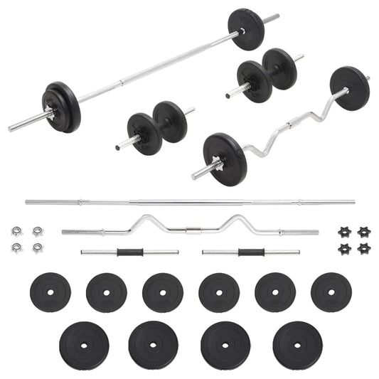 Langhantel und Kurzhantel mit Gewichten 90kg