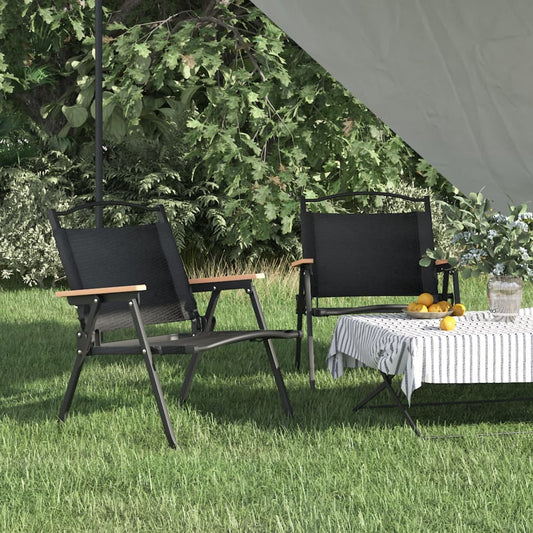 Campingstühle 2 Stk. Schwarz 54x43x59 cm Oxford-Gewebe