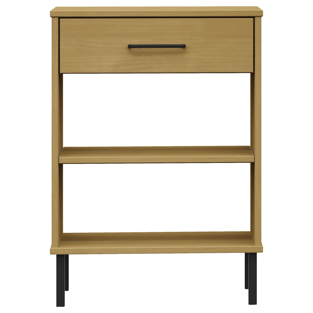 Konsolenschrank OSLO mit Metallbeinen Braun Massivholz Kiefer