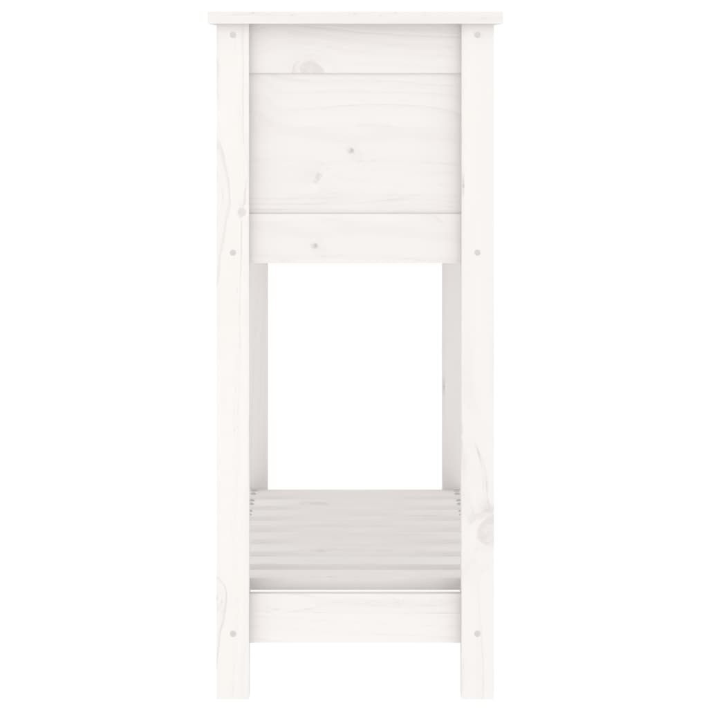 Pflanzkübel mit Ablage Weiß 82,5x34,5x81 cm Massivholz Kiefer