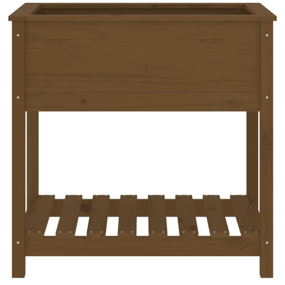 Pflanzkübel mit Ablage Honigbraun 82,5x54x81 cm Kiefernholz