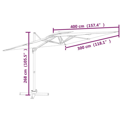 Ampelschirm mit Doppeldach Anthrazit 400x300 cm