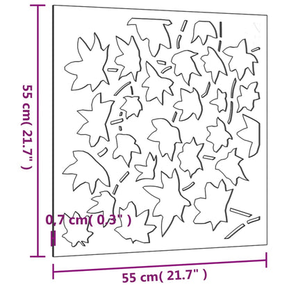 Garten-Wanddeko 55x55 cm Cortenstahl Ahornblatt-Design