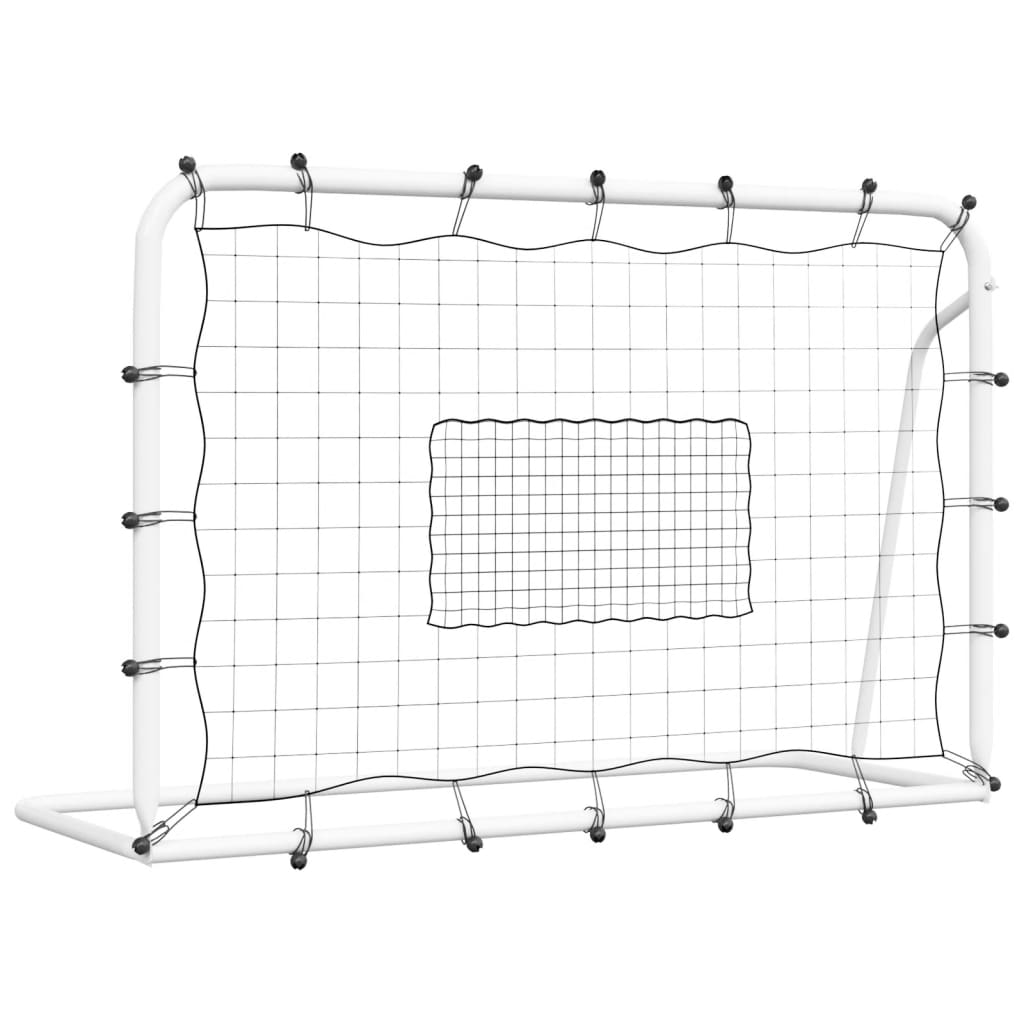 Fußball-Rebounder Weiß & Schwarz 184x61x123 cm Stahl & PE