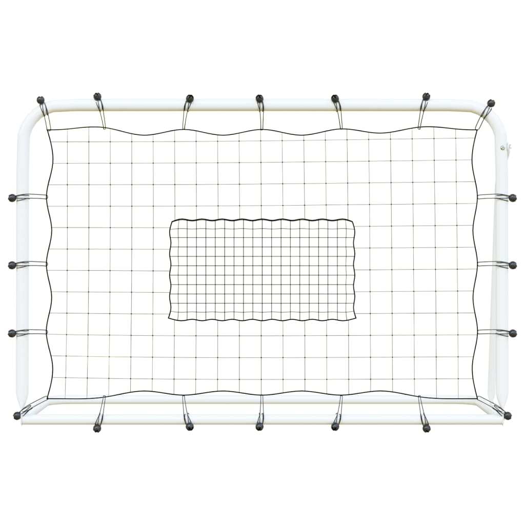 Fußball-Rebounder Weiß & Schwarz 184x61x123 cm Stahl & PE