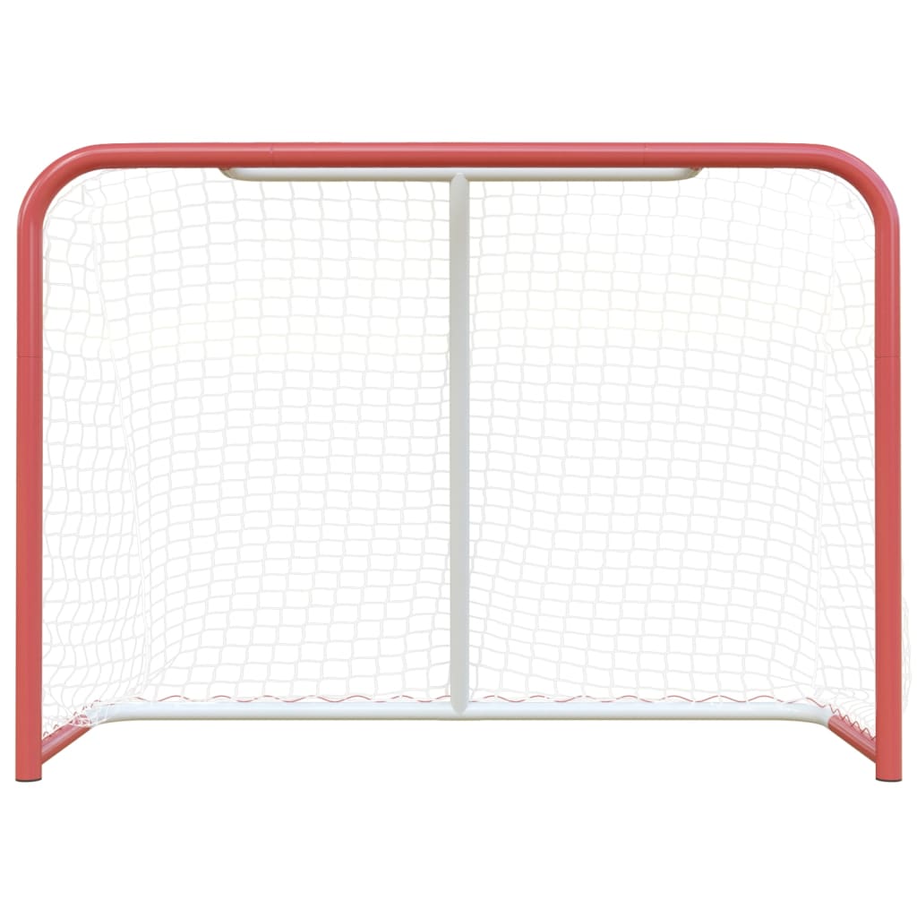 Hockeytor mit Netz Rot & Weiß 153x60x118 cm Stahl & Polyester