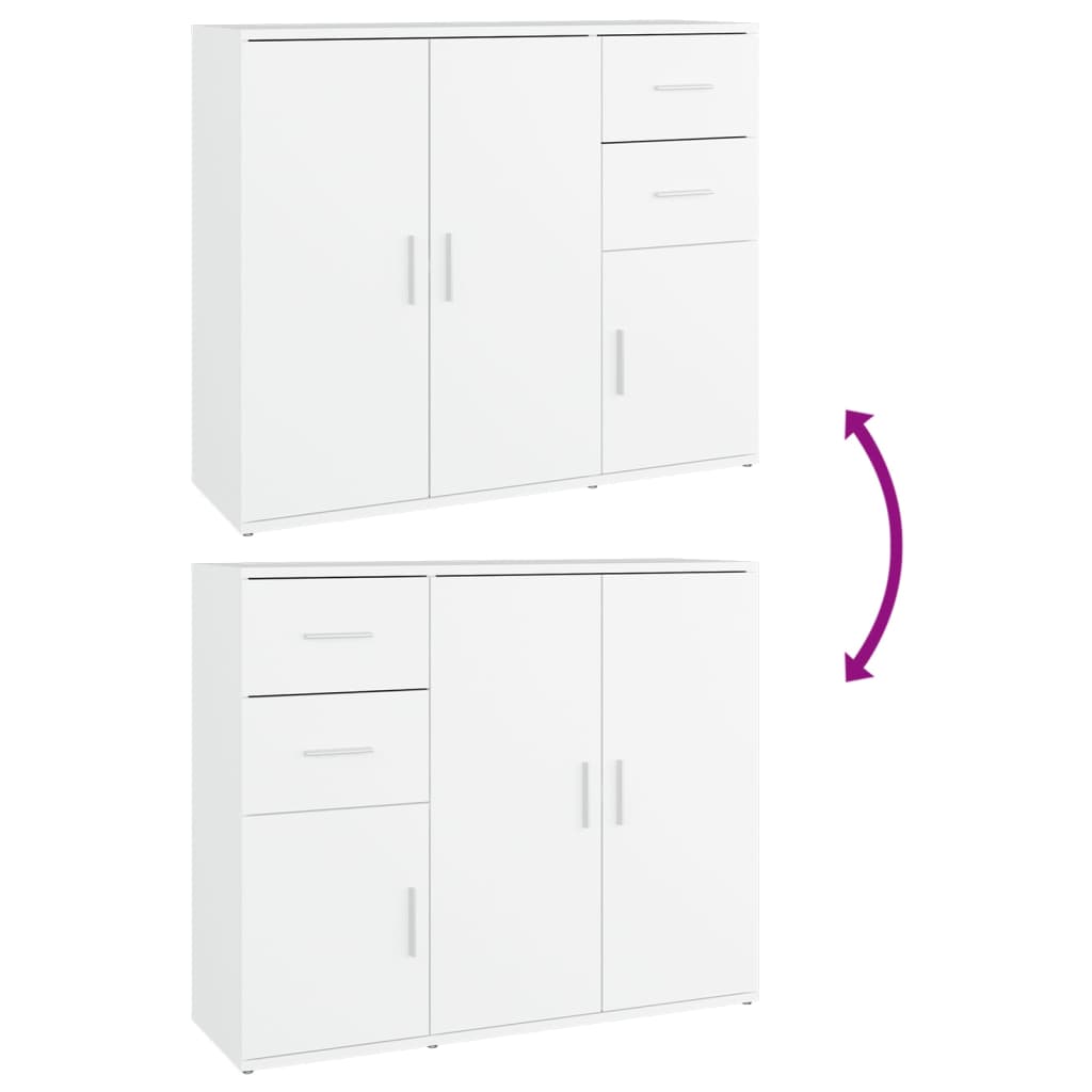 Sideboard Weiß 91x29,5x75 cm Holzwerkstoff