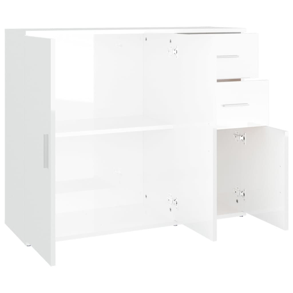 Sideboard Hochglanz-Weiß 91x29,5x75 cm