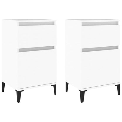 Nachttische 2 Stk. Weiß 40x35x70 cm