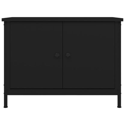 TV-Schrank mit Türen Schwarz 60x35x45 cm Holzwerkstoff