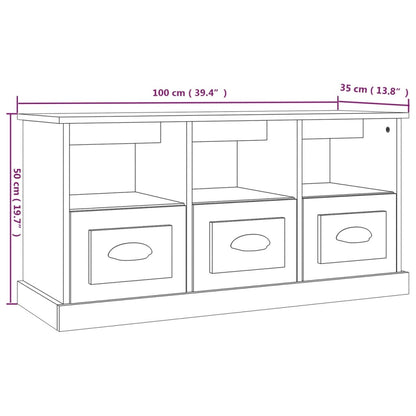 TV-Schrank Weiß 100x35x50 cm Holzwerkstoff