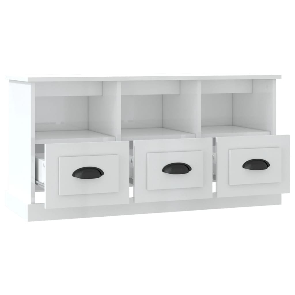 TV-Schrank Hochglanz-Weiß 100x35x50 cm Holzwerkstoff