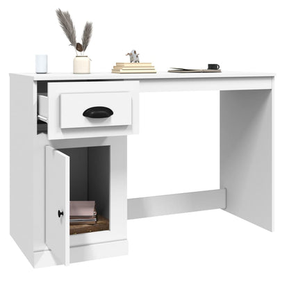 Schreibtisch mit Schublade Weiß 115x50x75 cm