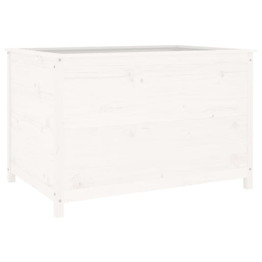 Hochbeet Weiß 119,5x82,5x78 cm Massivholz Kiefer