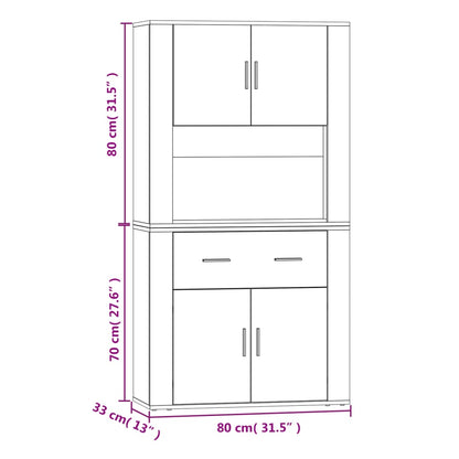 Highboard Betongrau Holzwerkstoff