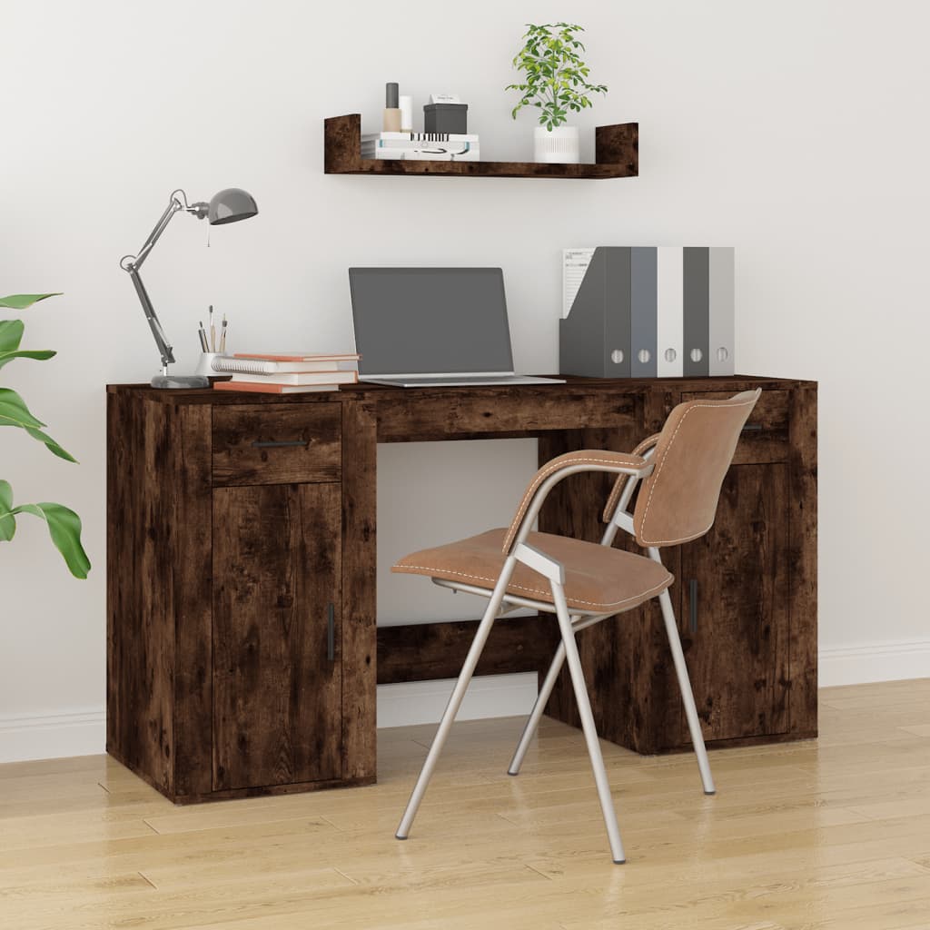 Schreibtisch mit Stauraum Räuchereiche