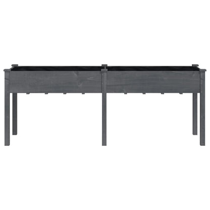 Pflanzkübel mit Einsatz Grau 203x53x76 cm Massivholz Tanne