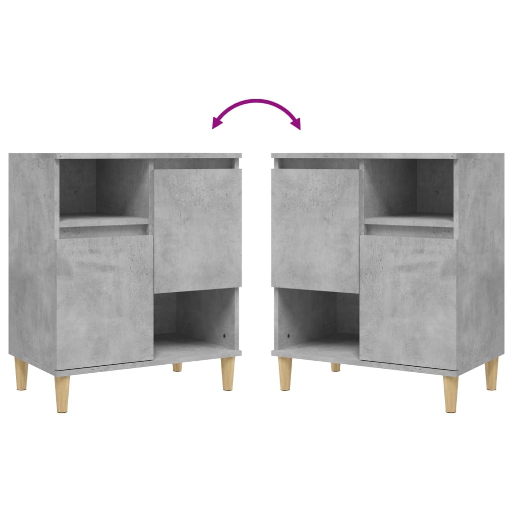Sideboards 2 Stk. Betongrau 60x35x70 cm Holzwerkstoff