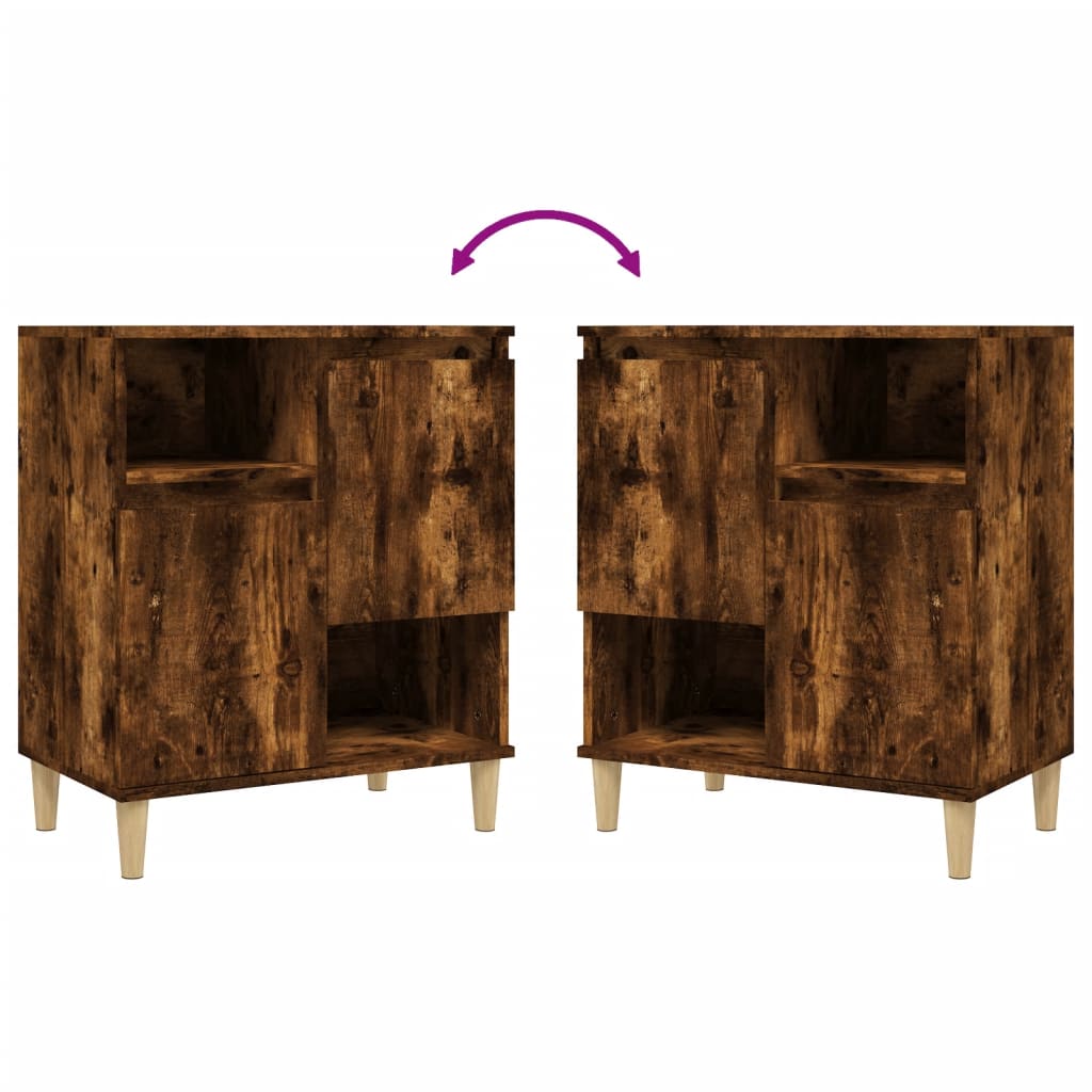 Sideboards 2 Stk. Räuchereiche 60x35x70 cm Holzwerkstoff