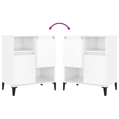 Sideboards 2 Stk. Hochglanz-Weiß 60x35x70 cm Holzwerkstoff