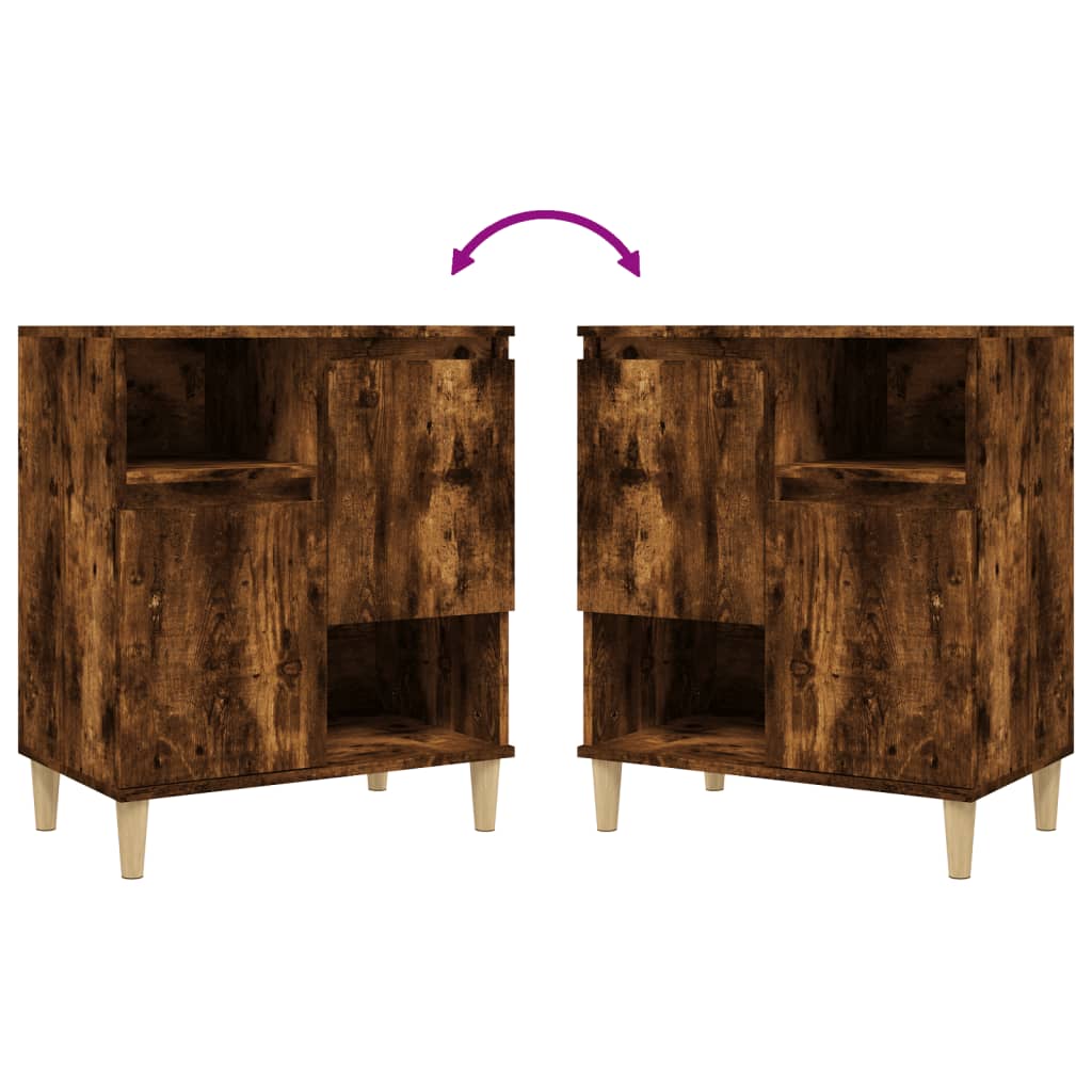 Sideboards 3 Stk. Räuchereiche 60x35x70 cm Holzwerkstoff