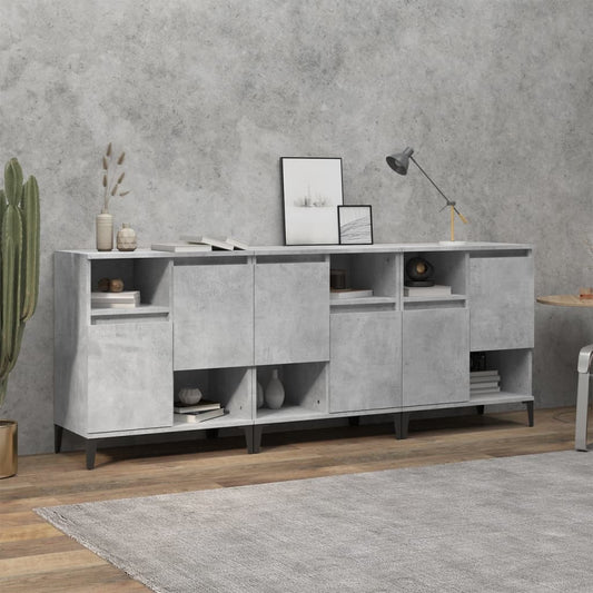 Sideboards 3 Stk. Betongrau 60x35x70 cm Holzwerkstoff