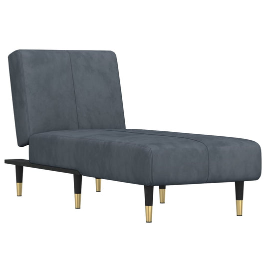 Chaiselongue Dunkelgrau Samt