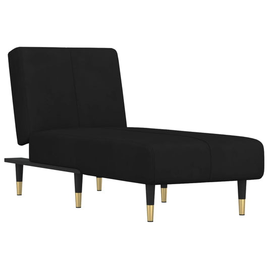 Chaiselongue Schwarz Samt