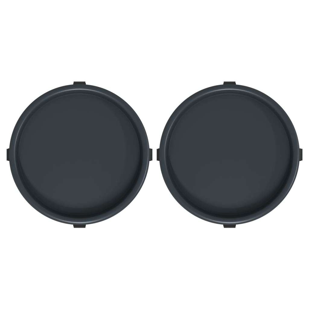 Pflanzenroller mit Rollen 2 Stk. Grau Durchmesser 34 cm 35 kg