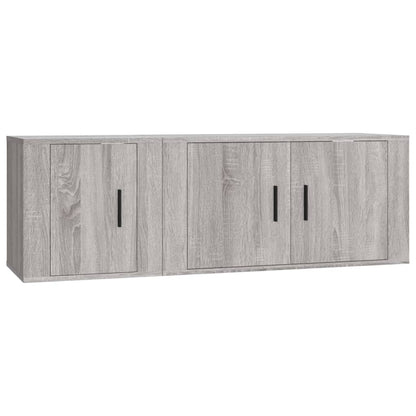 2-tlg. TV-Schrank-Set Grau Sonoma Holzwerkstoff