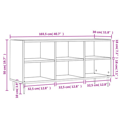 TV-Schrank Betongrau 103,5x30x50 cm Holzwerkstoff