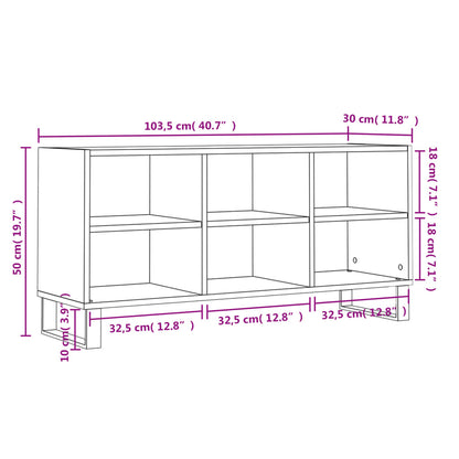 TV-Schrank Hochglanz-Weiß 103,5x30x50 cm Holzwerkstoff