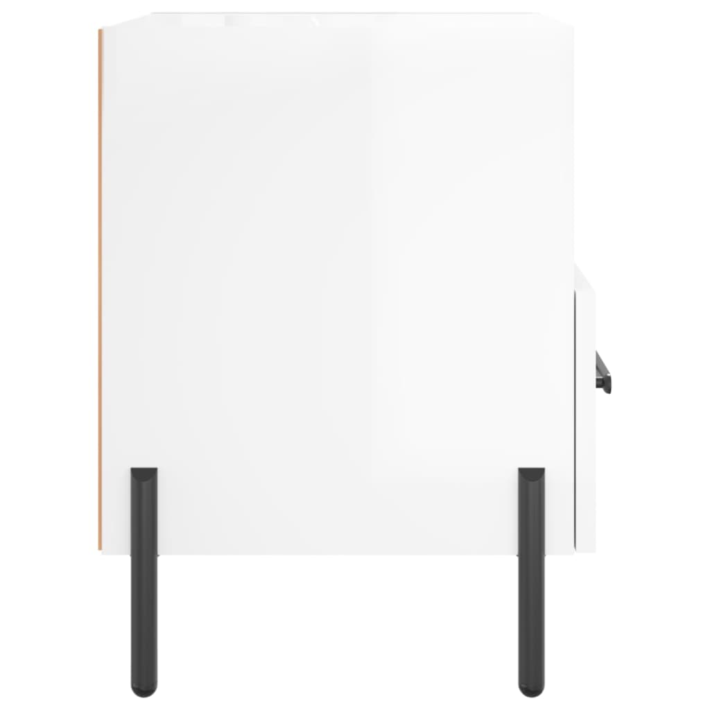 Nachttisch Hochglanz-Weiß 40x35x47,5 cm